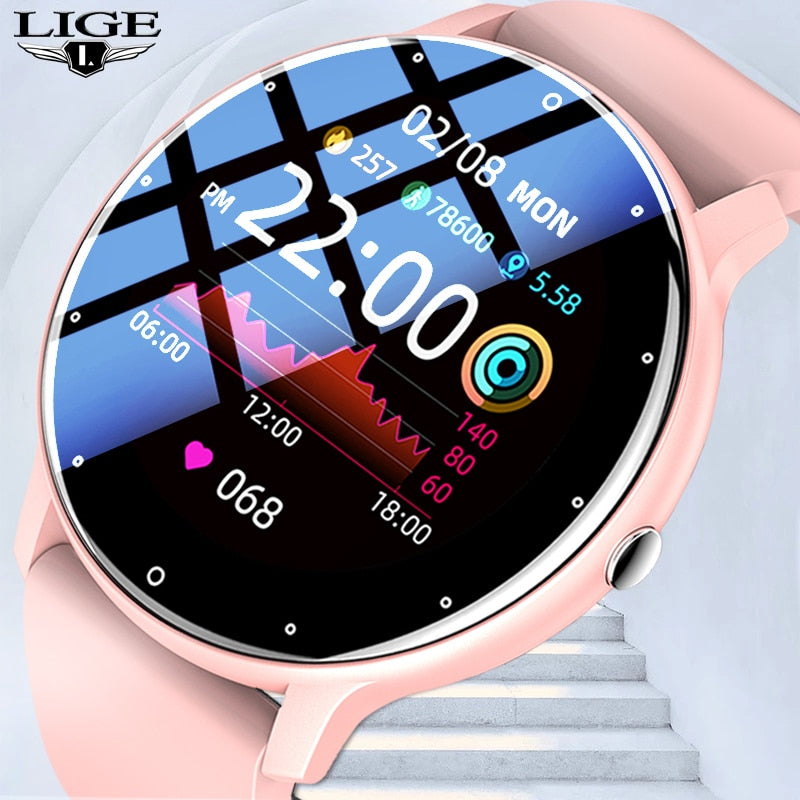 LIGE 2023 New Smart Watch Women Full Touch Screen Sport Fitness Watches IP67 Waterproof Bluetooth For Android ios smartwatch Men