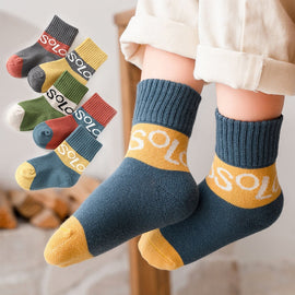 5pairs/lot 1-12 Years Spring Autumn Children Socks Baby Girls Cotton Short Socks Newborn Ribbed Letters Cartoon Girls Boys Socks