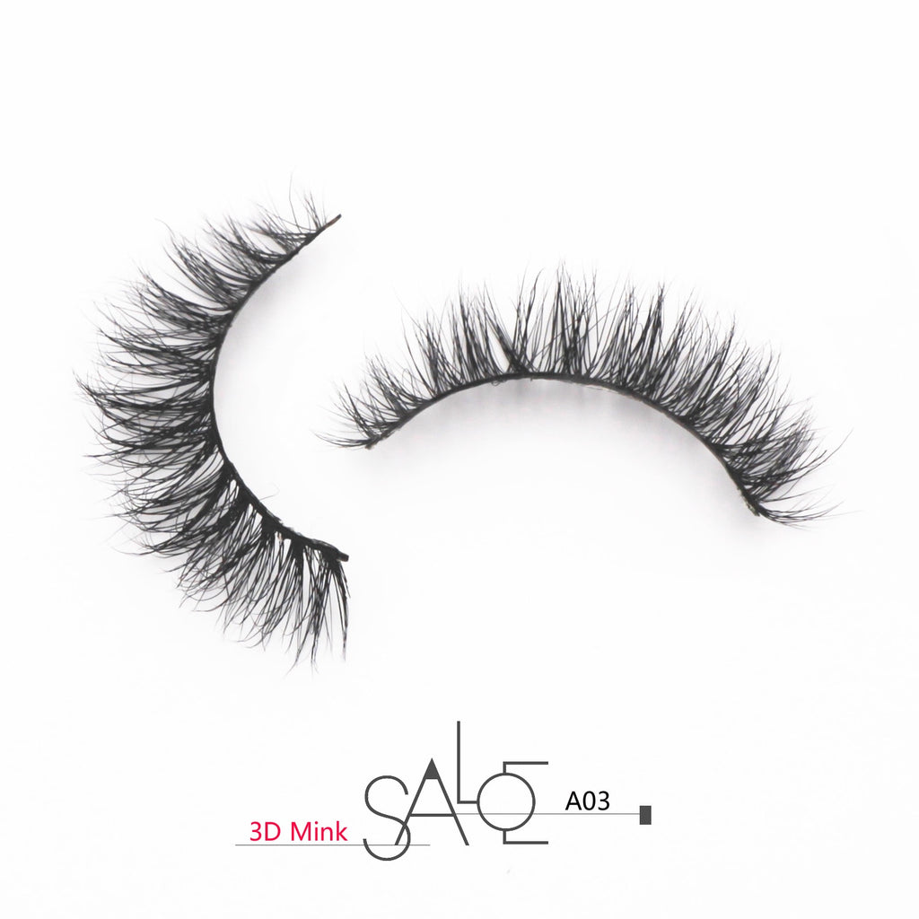 Mink Eyelashes Natural Long 3D Mink Lashes Cruelty Free Handmade Fake Lashes Makeup False Eyelash Short Soft Reusable Lashes A03