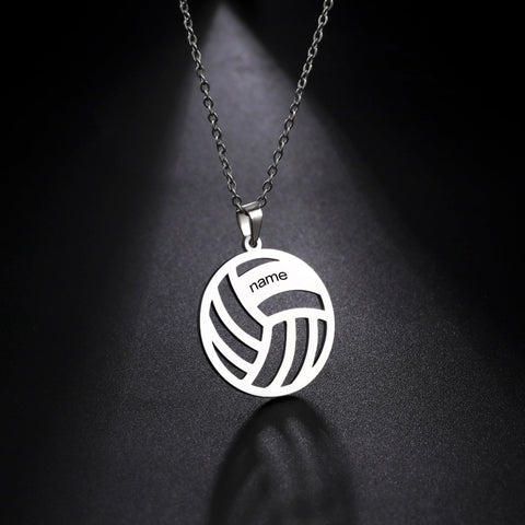 Men Necklace Sipuris Customized Name Necklace Stainless Steel Personalized Name Volleyball Necklace  Men Jewelry Gifts