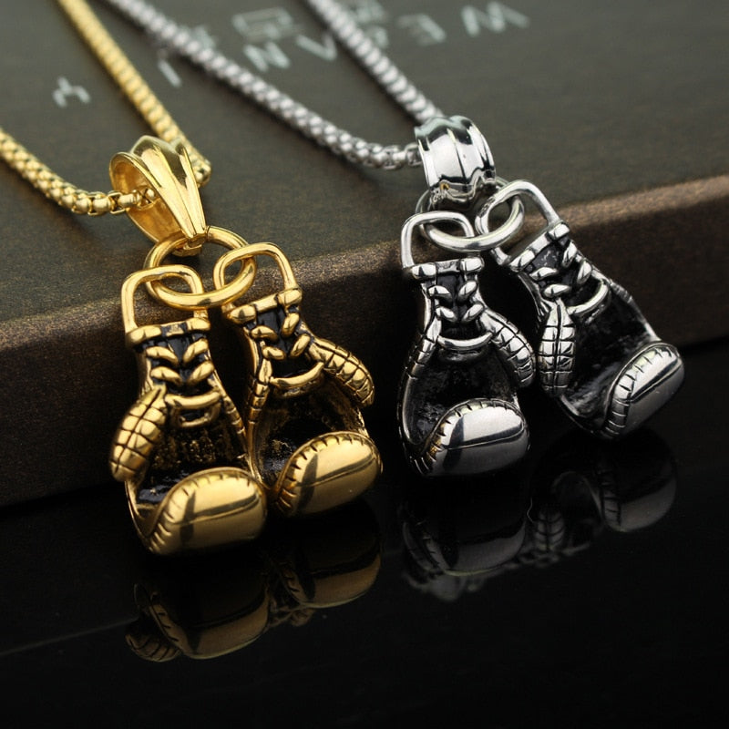 YADA NEW Luxury Mini Boxing Glove Present&amp;Necklace For Men Unisex Choker Hiphop Chain Necklaces Statement Cool Necklace SE200001