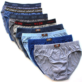 6pcs/Lot Letter waist 100%Cotton Men Birefs Mid Waist Triangle  Comfortable Underwear Men Breathable Shorts Men Briefs
