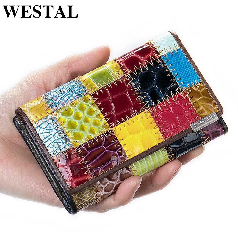 WESTAL Women's Purses Leather Wallets Small Short Coin/Card Wallets for Women Slim Wallets Ladies Female Billfold Wallets 517