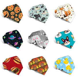 3D Printed Business Party Wedding Men Ties Funny Pattern Cute Animal Food Polyester Slim Neckties For Men Shirt Accessories