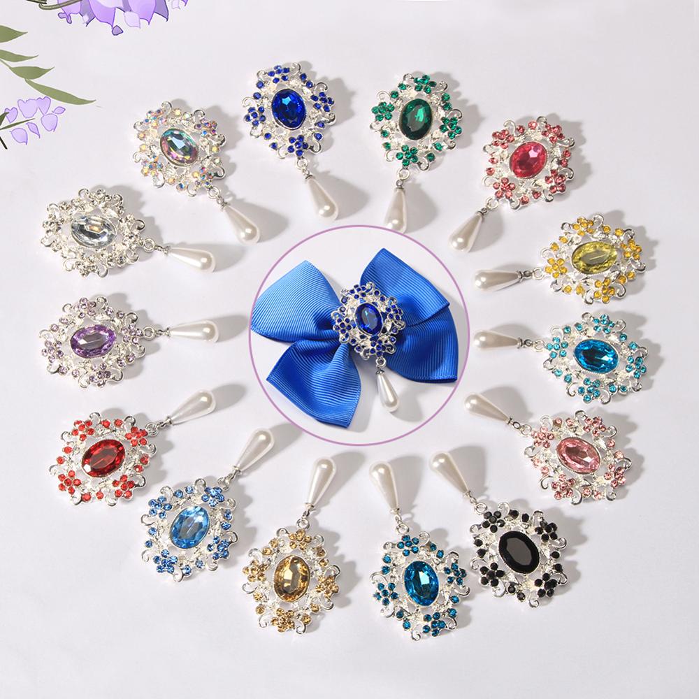 Teardrop Pearl rhinestone buttons flatback embellishment 55X29mm for Brooch Craft DIY hair bow flower 1 piece BTN-5746