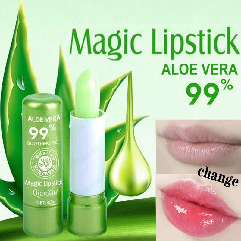 1pcs  Aloe Vera Lipstick Color Changing Lip Balm Lasting Moisturizing Moisturizing Waterproof Temperature Change Lip Balm
