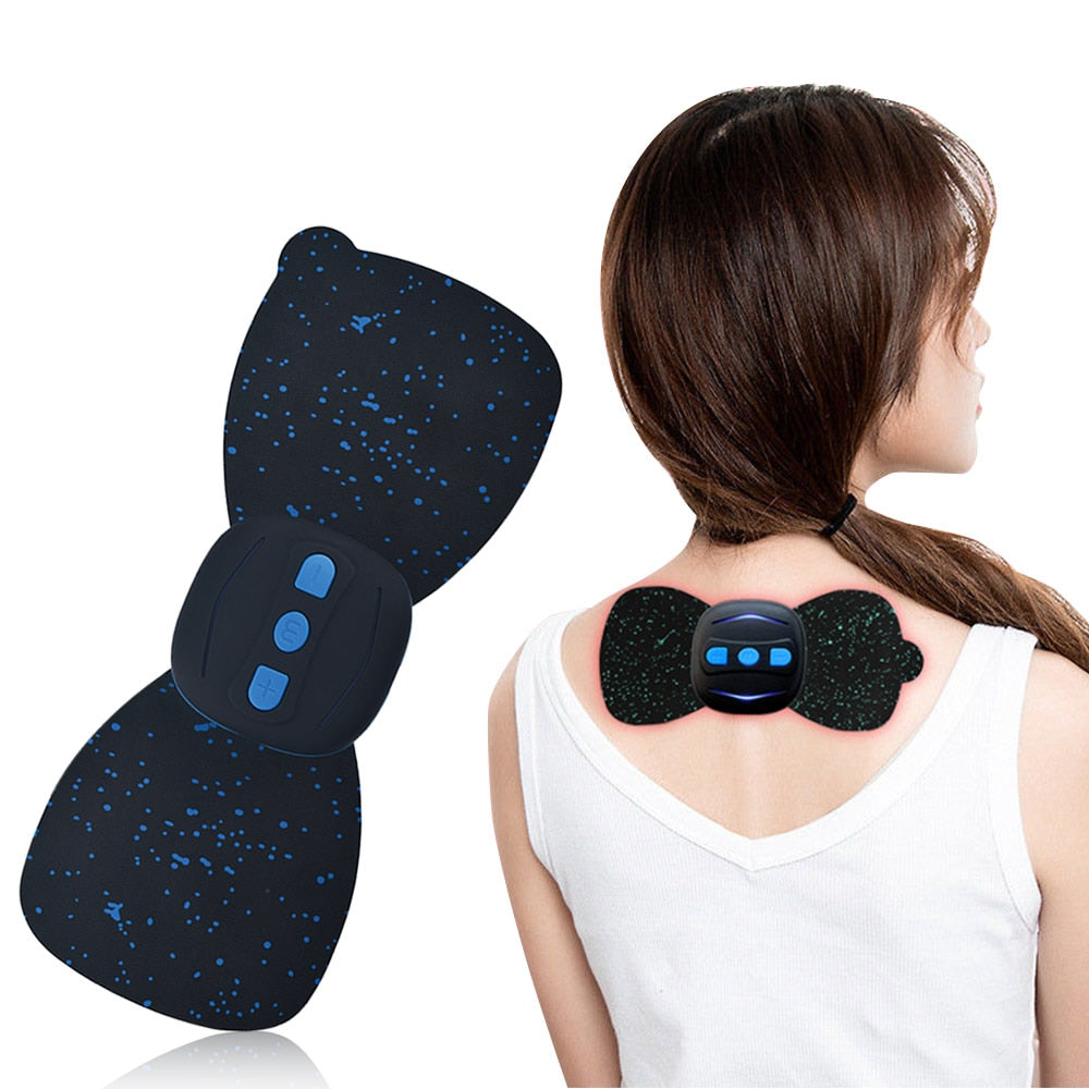 Portable Mini Electric Back Neck Shoulder Body Massager Tens Unit Muscle Stimulator Cervical Massager Pain Relief Tool