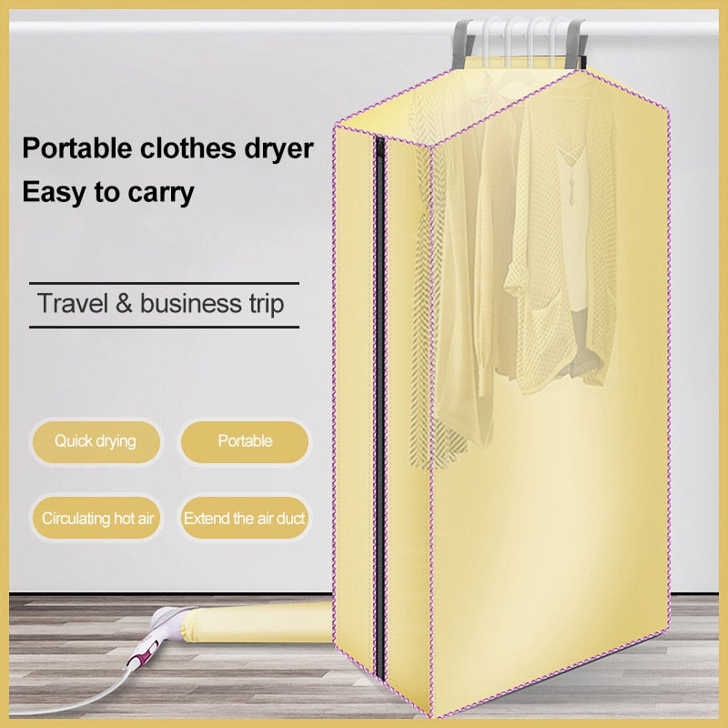 Portable Electric Clothes Dryer Folding Mini Travel Quick Drying Clothes Warm Air Baby Cloth Dryer Wardrobe Storage Cabinet