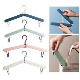 Portable Folding Travel Hanger Multifunctional Clothes Drying Rack Camping Wardrobe Dryer Cloth Hanger Foldable Clothes Storage