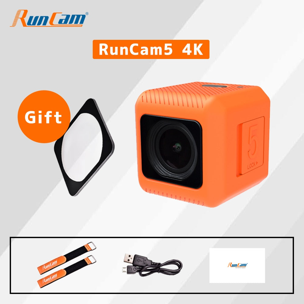 Action Camera 4K 2.7K@60FPS RunCam 5 Orange Black RunCam5 Stabilizer Sport Drone RC Car for FPV EIS 128G Gopro Hero Session 5