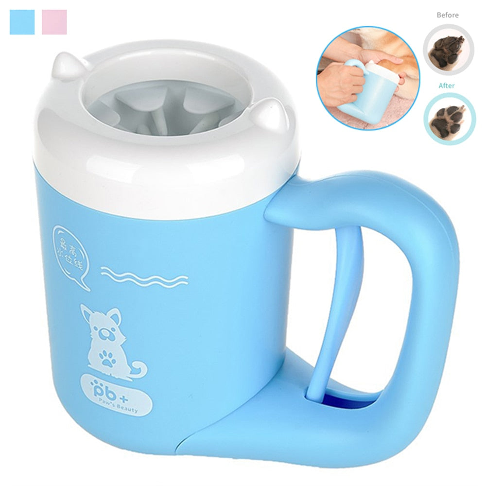 Outdoor portable pet dog paw cleaner cup 360 soft silicone foot washer clean dog paws one click manual quick feet wash cleaner