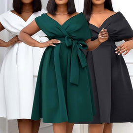 High Quality Women Dress Bow Elegant Wedding Party Dresses For Women 2023 Summer PlusSize Women Clothing S-XXXL Femme Vestidos