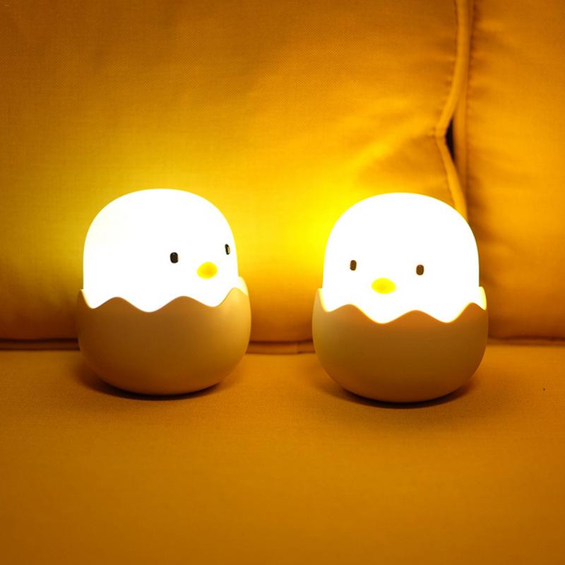 Silicone Chicken Egg Touch Sensor LED Night Light Child Baby Kids USB Charge Romantic Atmosphere Night Lamp