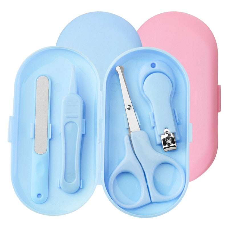 4Pcs Portable Infant Baby Health Care Kits Newborn Baby Grooming Set Nail Clipper Scissors Safety Care Set Baby cleaning Tools