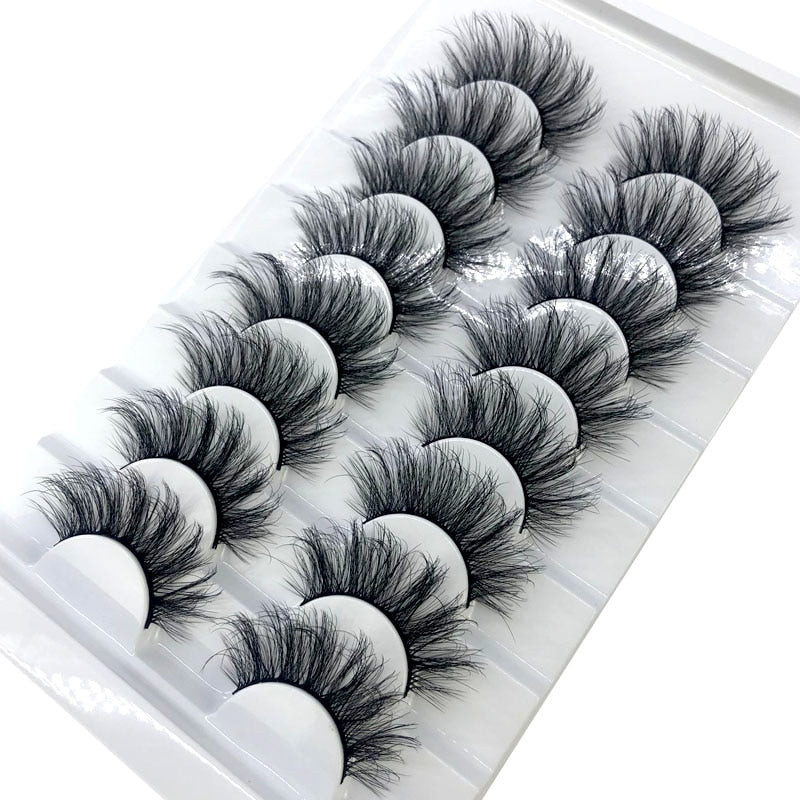 HBZGTLAD New 7/8 pairs 15-25mm natural 3D false eyelashes fake lashes makeup kit Mink Lashes extension mink eyelashes maquiagem