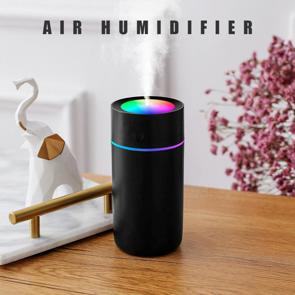 320ml Air Humidifier Silent Creative Color Light Air Diffuser Portable Mist Maker USB Charging Automatic Timer Humidifier