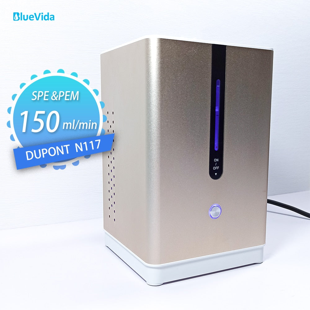 Bluevida 99.99% High Purity Hydrogen Inhalation Machine Low Noise Make Hydrogen Water H2 Inhalation Generator SPE/PEM 150ml/m