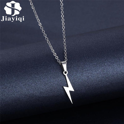 Lightning Pendant Necklace Chain 304 Stainless Steel Necklace for Women Men Party Ornament Jewelry Gift