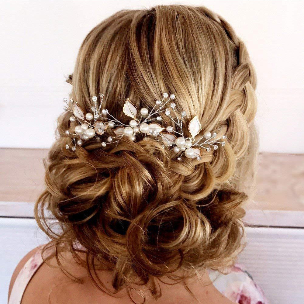 1pc Bridal Hairpins Wedding Pearl Flower Crystal Bridesmaid Hair Pins metal gift women girl Hairdressing Hair Accessories