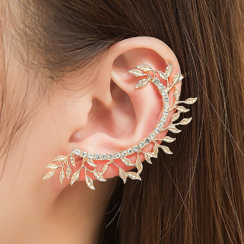 2019 New Fashion Elegant Vintage Punk Gothic Crystal Rhinestone Ear Cuff Wrap Stud Clip Earrings