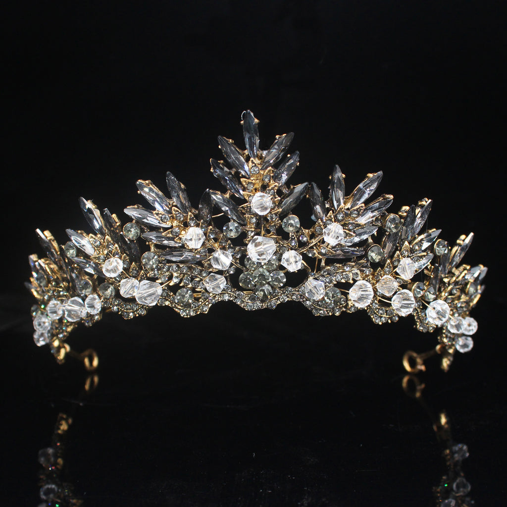 Vintage Crystal Tiaras and Crowns Queen King Bridal Pageant Diadem Women Men Headpiece Wedding Bride Hair Jewelry Accessories