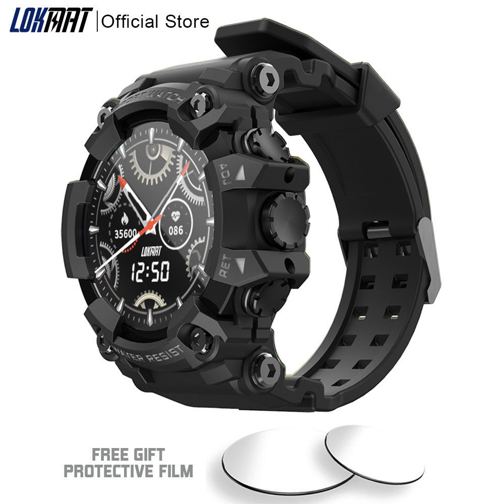 LOKMAT ATTACK Full Touch Screen Fitness Tracker Smart Watch Men Heart Rate Monitor Blood Pressure Smartwatch For Android iOS