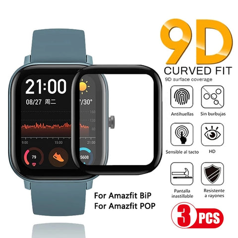 9D Tempered Soft Glass Watch Film For XiaoMi HuaMi Amazfit BiP S U Pro Screen Protector For XiaoMi HuaMi Amazfit GTS 2 2E 2 Mini