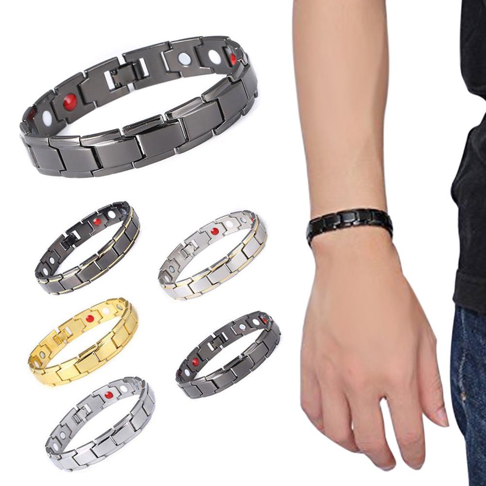 20cm Women Men Magnetic Therapy Bracelet Classic Titanium Steel Anti-snoring Health Care от храпа для мужчины antironquidos