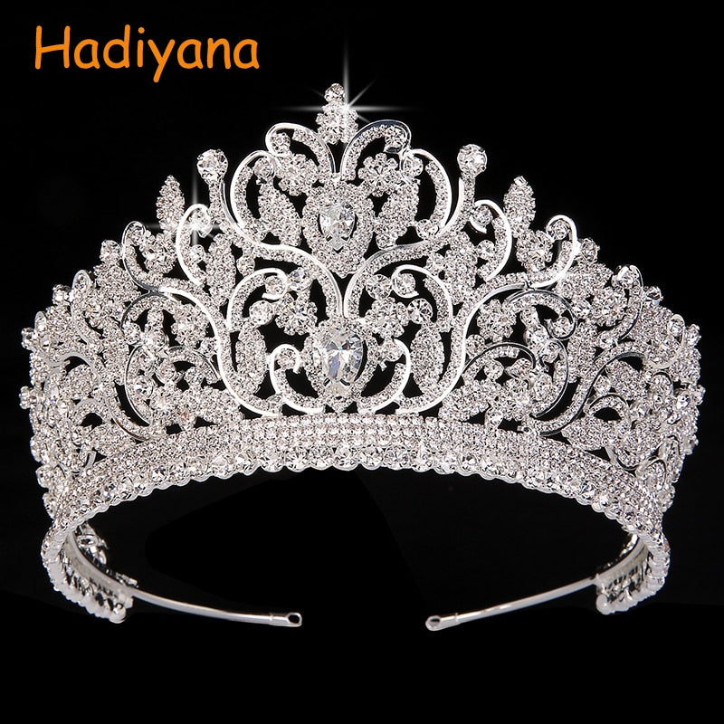 Crown Hadiyana Goegeous Women Party Hair Jewelry Vintage Luxury Rhinestone Wedding Hair Accessories BC3801 Corona Princesa