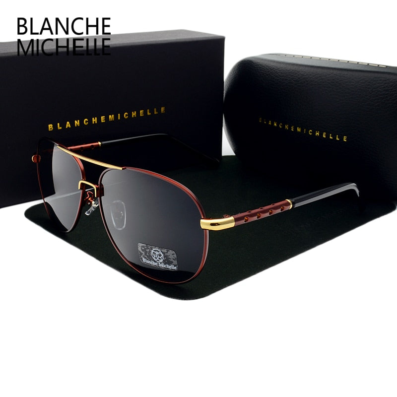 High Quality Sunglasses Men Polarized UV400 Driving Sun Glasses Mens Vintage Anti-glare Sunglass 2022 okulary oculos With Box