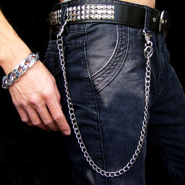 New Simple Metal Men Waist Chain Fashion Hip Hop Hipster Gun Black Pants Chain Man Jeans Trousers Keychain Accessories A30