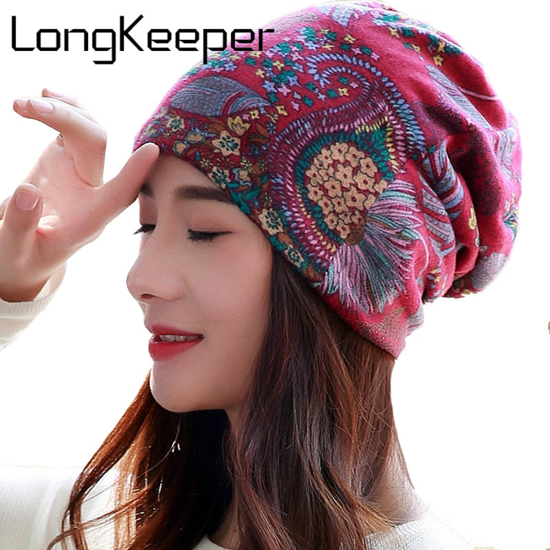 LongKeeper 6 Colors Women Beanies Caps Spring Women Beanie Hat For Women Caps 3 Way To Wear Bonnet