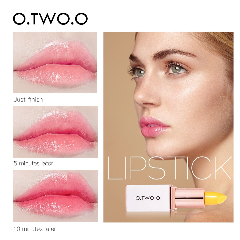 O.TWO.O Temperature Change Color Lip Balm Pink Hygienic Moisturizing Nutritious Jelly Lipstick Anti Aging Makeup Lip Care