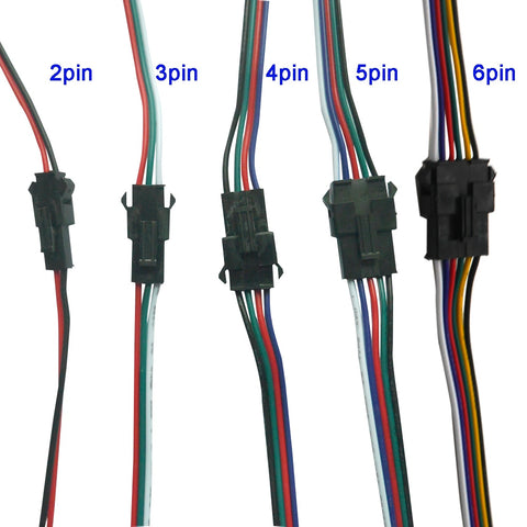 5pair~100pairs 3pin 4pin 5pin 6pin JST LED Connectors,Male And Female Connector for 3528 5050 RGB RGBW RGBWW LED Strip light