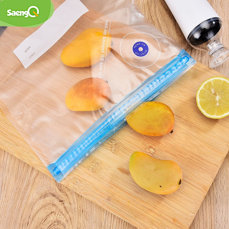 saengQ Vacuum Zipper Bags Reusable Food Storage Bags Vacuum Bag  For Handheld Vacuum Sealer BPA Free 5pcs Or 10pcs /lot