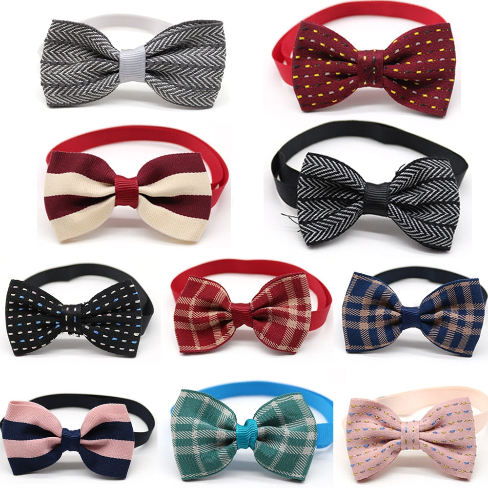 Wholesale 100pcs Pet Dog Cat Bowties Collar Pet Bows Puppy Cat Ties Bow Tie Neckties Samll -dog Pet Cat Grooming Supplies