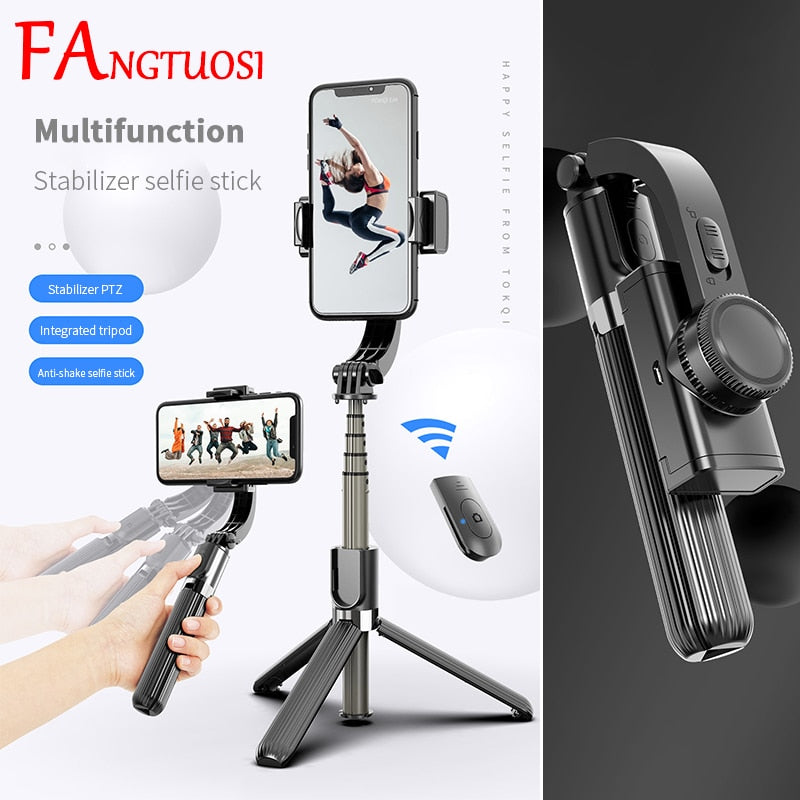 FANGTUOSI Bluetooth Handheld Gimbal Stabilizer Mobile Phone Selfie Stick Holder Adjustable Selfie Stand For iPhone/Huawei