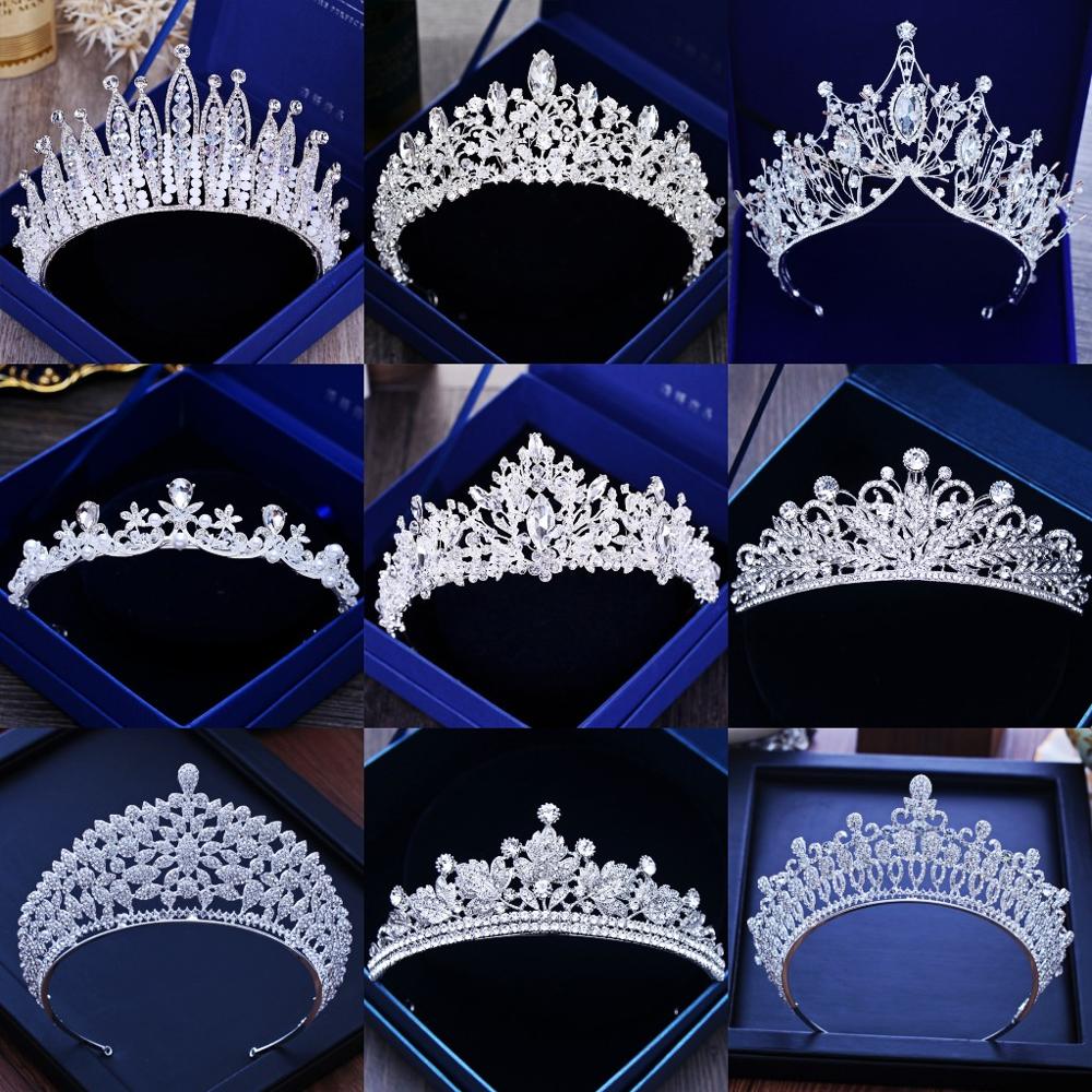 Diverse Silver Gold Color Crystal Crowns Bride tiara Fashion Queen For Wedding Crown Headpiece Wedding Hair Jewelry Accessories