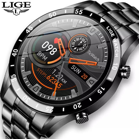 LIGE 2021 New Smart Watch Men Full Touch Screen Sports Fitness Watch IP68 Waterproof Bluetooth For Android ios smartwatch Mens