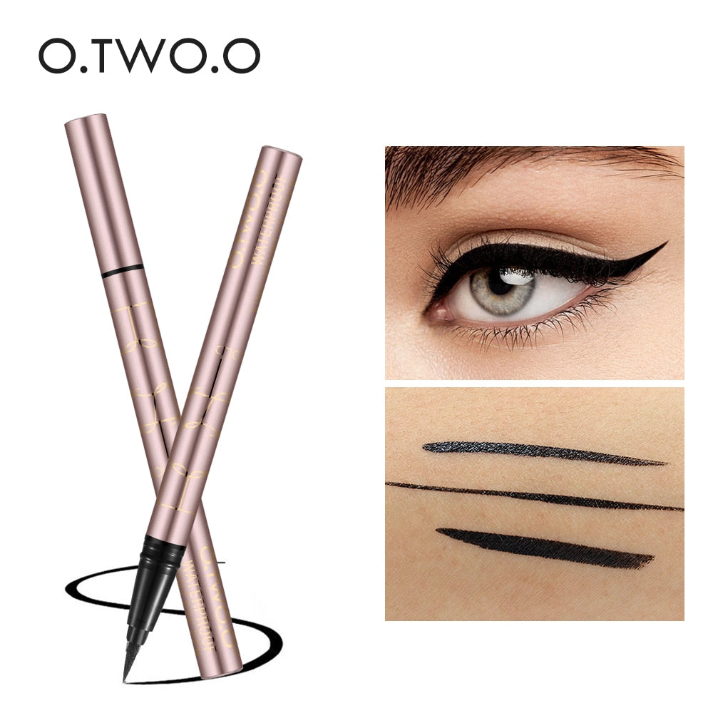 O.TWO.O Black Liquid Eyeliner Eye Make Up Super Waterproof Long Lasting Eye Liner Easy to Wear Eyes Makeup Cosmetics Tools