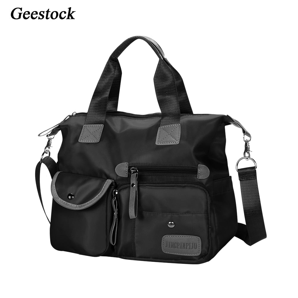 Geestock Women Handbag Multiuse Waterproof Shoulder Bags Large Capacity Nylon Tote Travel Messenger Bags for Fashion Ladies Bag