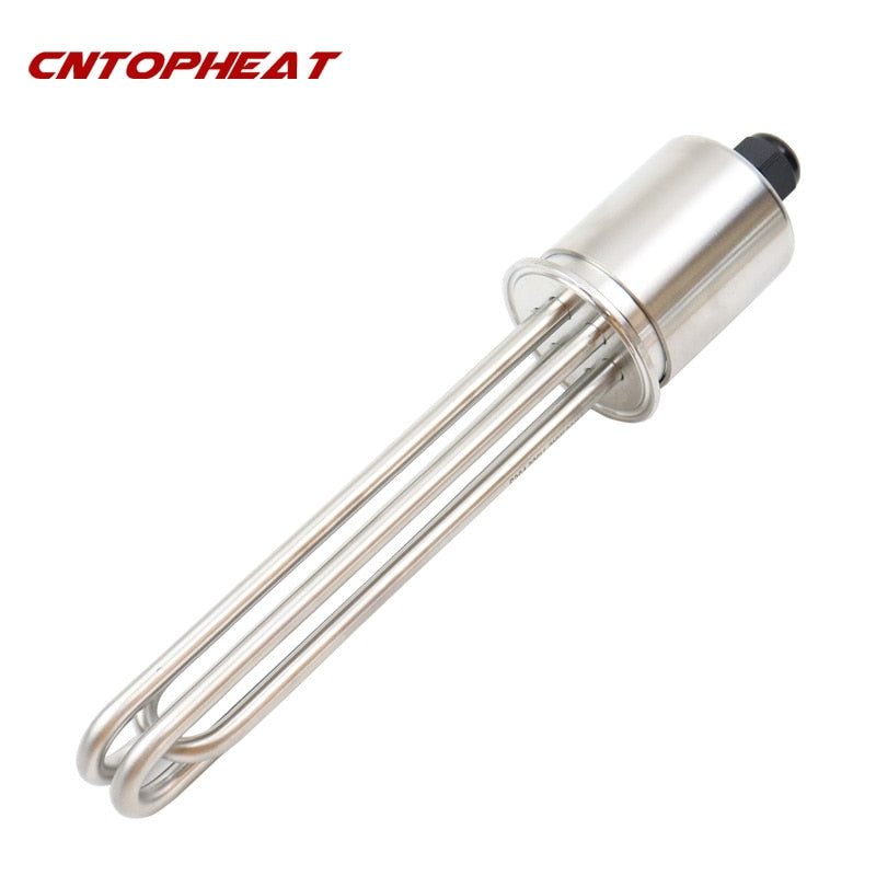 220V/380V 9KW Stainless Steel Water Heating Element 2" Tri Clamp(OD64mm) Electric Immersion Heater