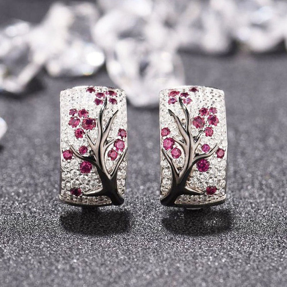 Pair of Shiny Crystal Rhinestone Stud Earrings Women Fine Ear Jewelry Gifts Fashion Party Wedding Elegant Flower Pattern Ear Stud Earrings