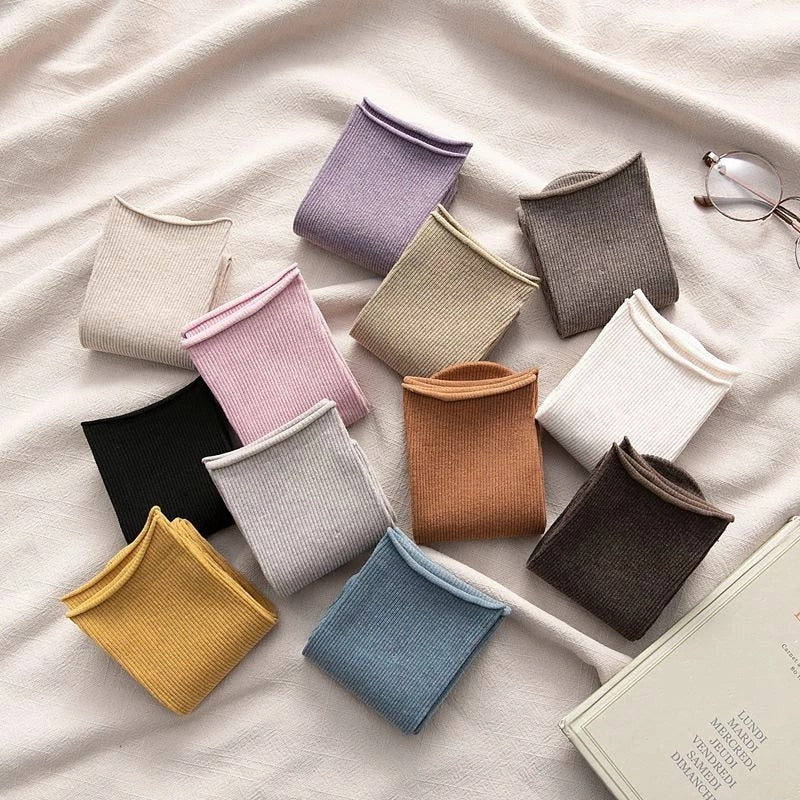 Women Socks 2022 New Fashion Colorful Women Cotton Socks Korean Style Comfort Long Elastic Breathable Slouch Socks For Girls