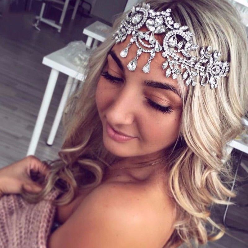 2023 hot sale bridal Hairbands Crystal Headbands women Hair Jewelry Wedding accessories crystal Tiaras And Crowns Head Chain