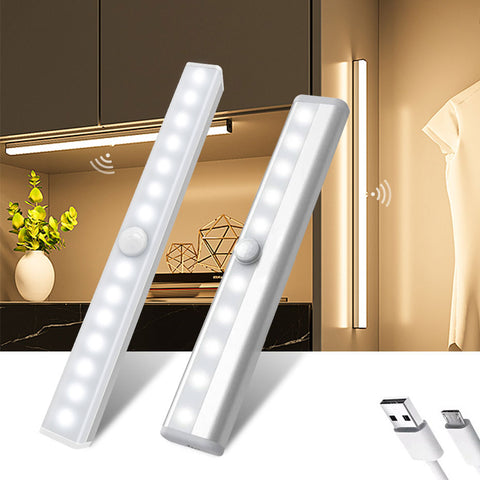 6/10/30/60 LED PIR Motion Sensor Night Light Dimmable Closet Lights LED Under Cabinet Light for Cupboard Wardrobe Stairs Kitchen