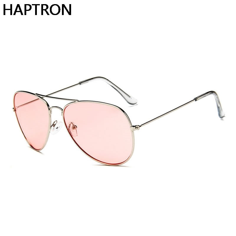 HAPTRON Fashion Oversized candy color sunglasses Women Men Brand Designer Clear Glasses Ocean Color Sun Glasses yellow/pink lens