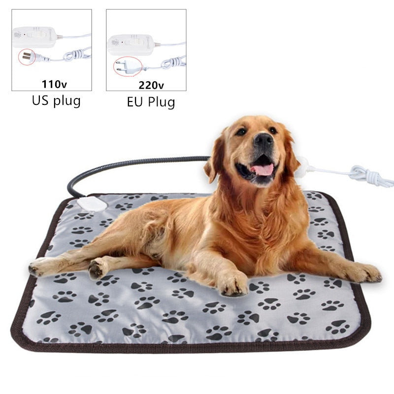 45cm*45cm Pet Waterproof Electric Heating Pad 3-mode Winter Dog Bed Heater Cat Warm Blanket EU/US Plug