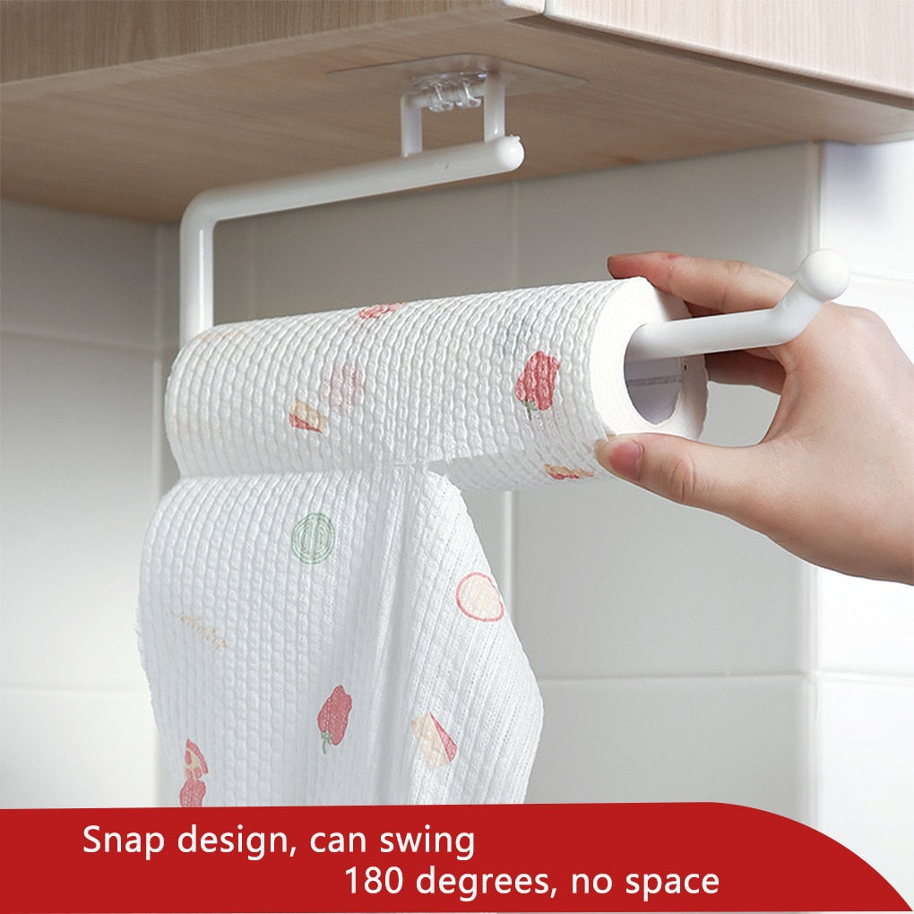 Tissue Hanger Plastic Paper Roll Holder Wall Mounted Towel Storage Rack Organizer Shelf for Kitchen Bathroom