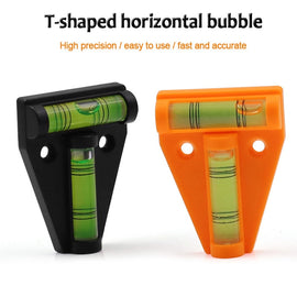 2pcs Horizontal Bubble Triangle Level Green Bullseye Circular Spirit Level T-type Scope Precision Spirit Bubble Measuring Kit